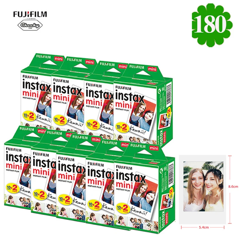 180 sheets Белая пленка для Fuji Instax Mini 9 пленка Фотобумага набор для моментальных фотоснимков пленка для ЖК-дисплея с подсветкой Fujifilm Instax Mini 8/9/25/90/фотоаппаратов моментальной печати 7s 10/20/50 листов - Цвет: 180 sheets