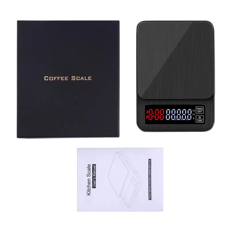 

LED Digital Electronic Drip Coffee Scale with Timer 3kg 5kg 0.1g Digital coffee weight Household Drip Scale Timer