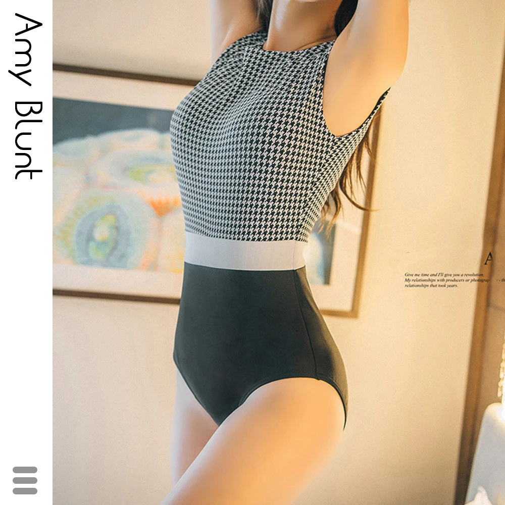 2020 летний клетчатый купальник женская мода сексуальный цельный бикини для