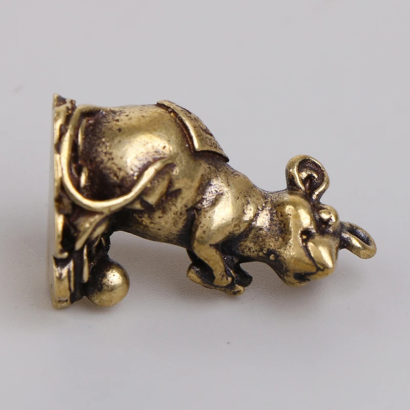 

Copper Rat Keychains Pendants Vintage Brass Zodiac Animal Mouse Key Rings Charms Creative Men Lucky Key Holders Bag Hanging