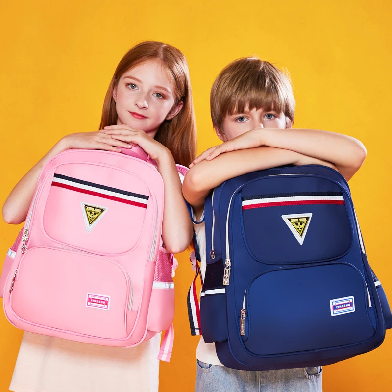 Grades 2-6 Children School Bags for Girls Boys Reflective Strip Safety Design School Backpacks Orthopedic Satchel for Girls Boys