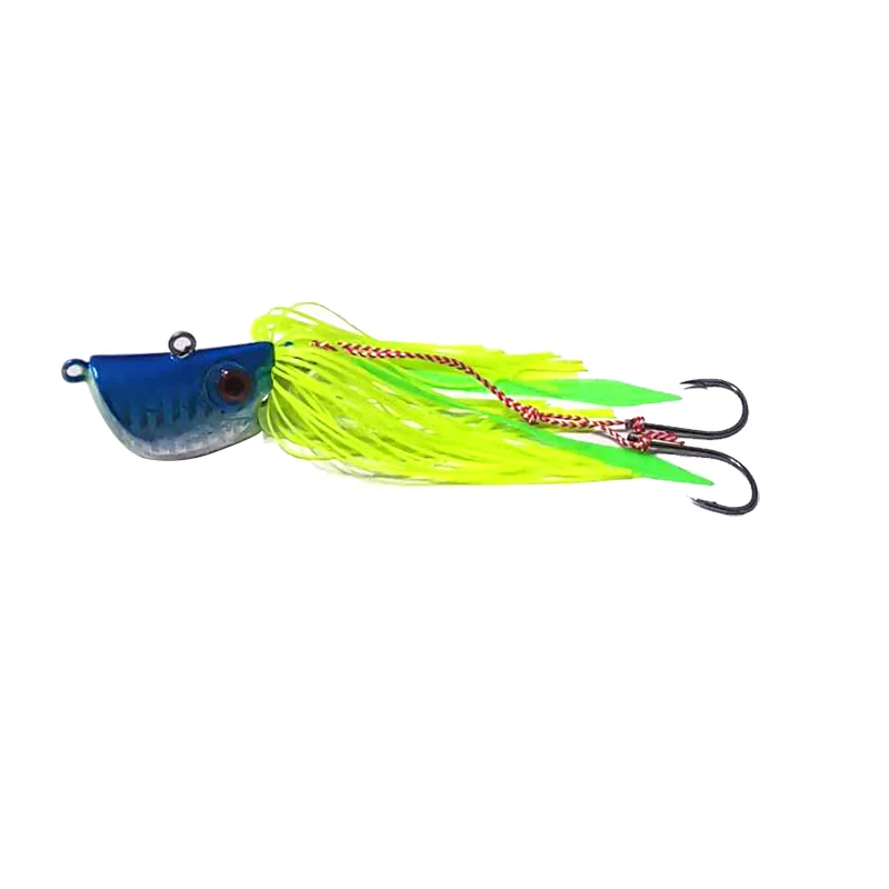 Mycena 35/65/85/95g deep sea jigging metal slow jig head with rubber skirts  glow Japan salt water marlin inchiku