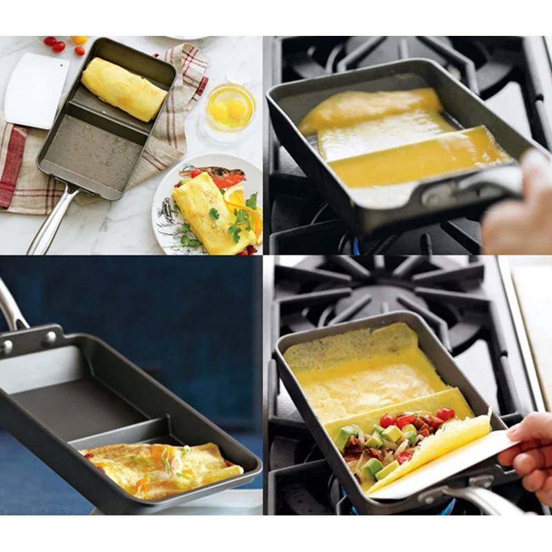 Мини прямоугольная японская антипригарная сковорода из мелалеуки жареный торт