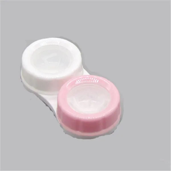 white-pink 1 шт., косметический чехол для контактных линз, коробка для ухода за глазами, двойная коробка, сумка для очков, сохраняет контактные линзы в безопасности - Цвет: white-pink