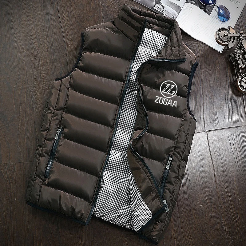 ZOGAA  Men's Vest Autumn Winter Padded Coat Warm Vest Jacket Sleeveless Coat with Zogaa Logo