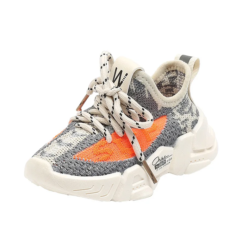 Осенняя детская обувь спортивная для мальчиков и девочек модная дышащая с мягкой