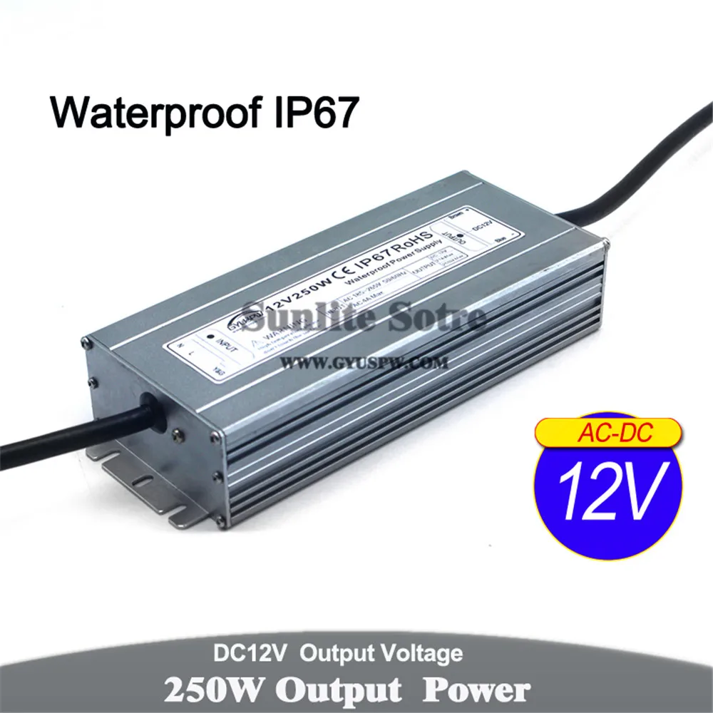 Водонепроницаемый источник питания DC 12V 24V 24W 60W 72W 100W 120W 150W 200W 250W 300W трансформаторы 220V AC к DC12V DC24V наружный SMPS