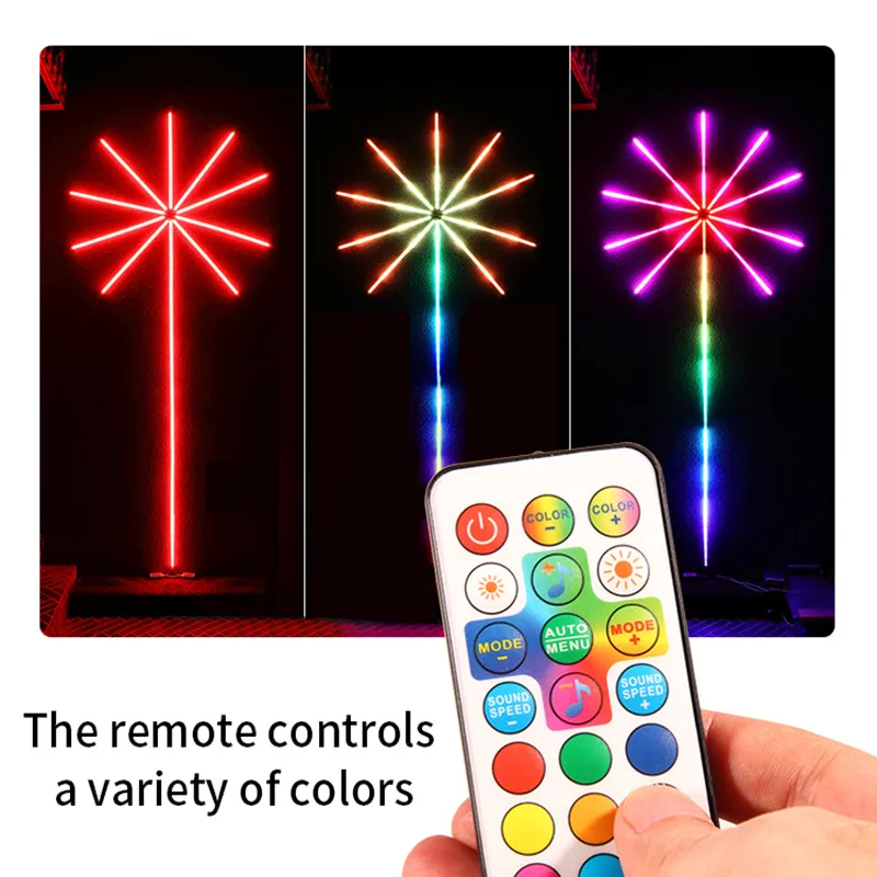 Светодиодная ленсветильник с фейерверком неоновая RGB LED лампа музыкальным