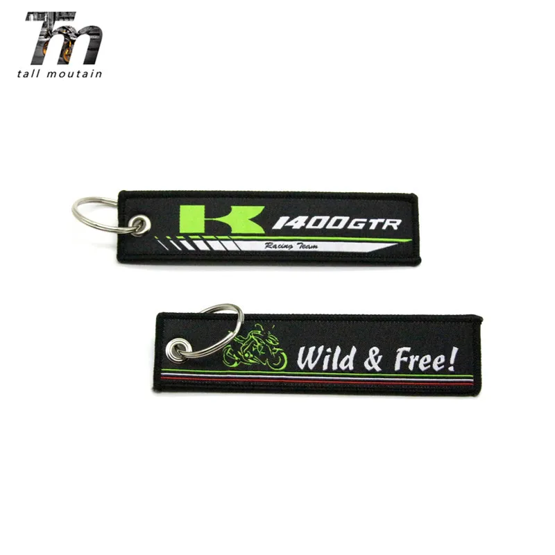 

For Kawasaki 1400GTR Badge Keyring Motorcycle Embroidery Key Holder Chain Collection Keychain