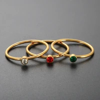 zmfashion luxury whiteredgreen zircon rings for women men stainless steel gold plated trendy creative male female jewelry