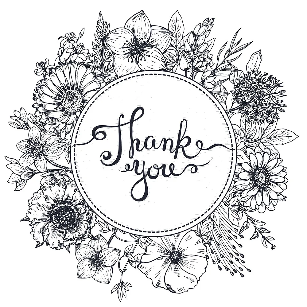 Цветочный венок с благодарностью прозрачный штамп для скрапбукинга сделай