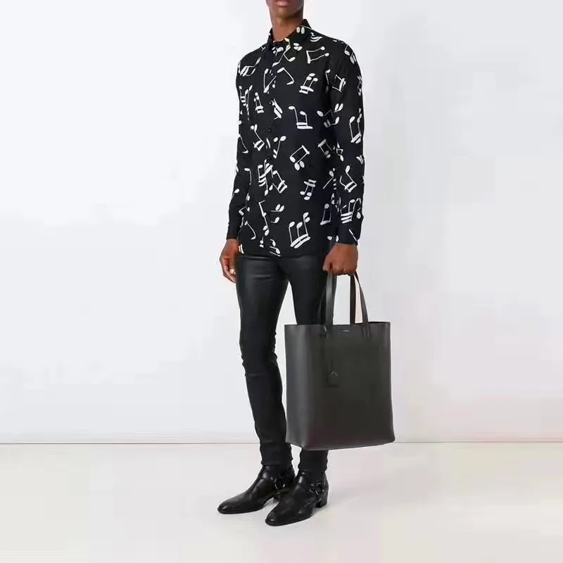 Мужская рубашка с длинными рукавами шелковая принтом костюмы для певиц осень 2019 |
