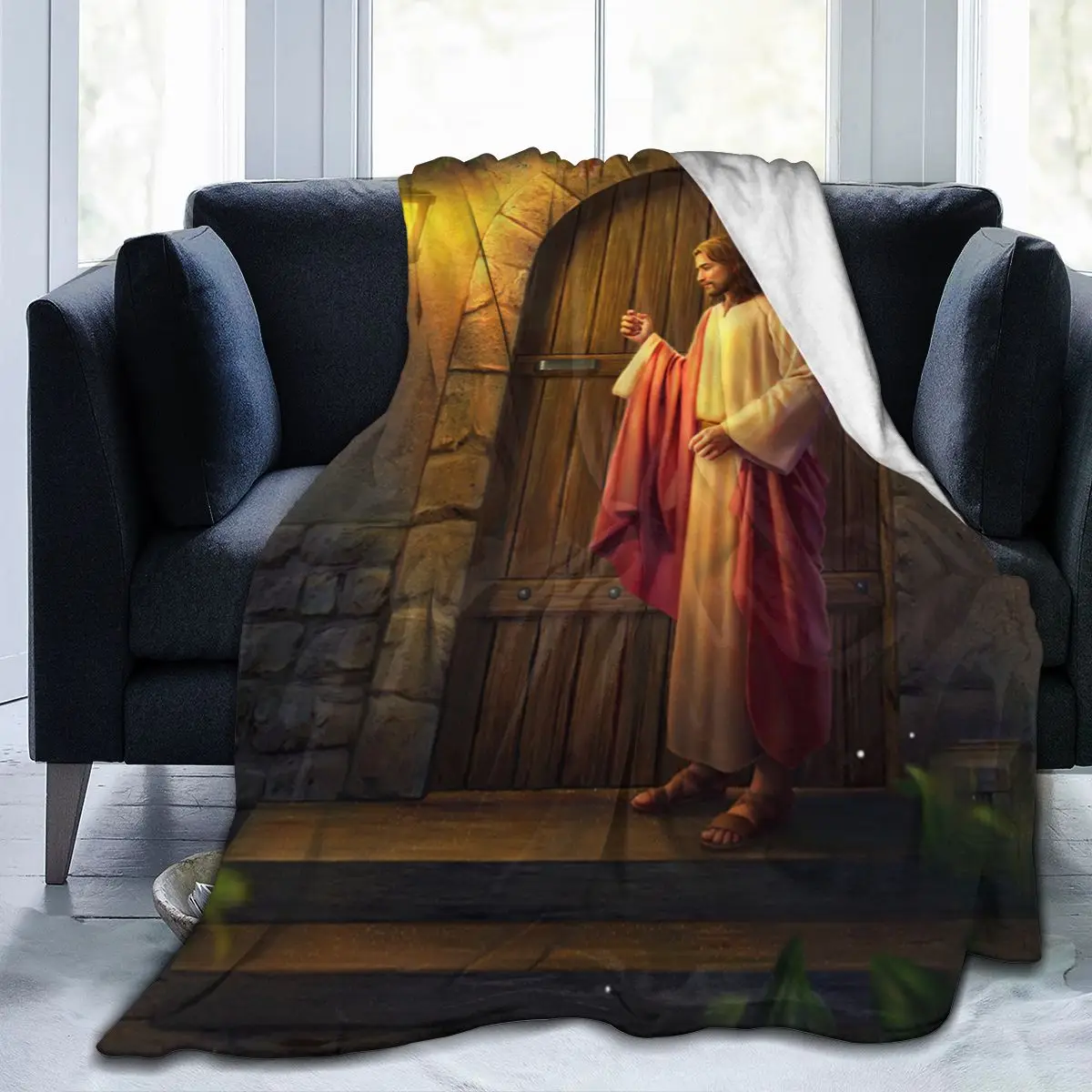 

Manta de felpa de secado Universal с 3D принтом Jesus, ropa de cama de franela, suave, cuadrada, для пикника