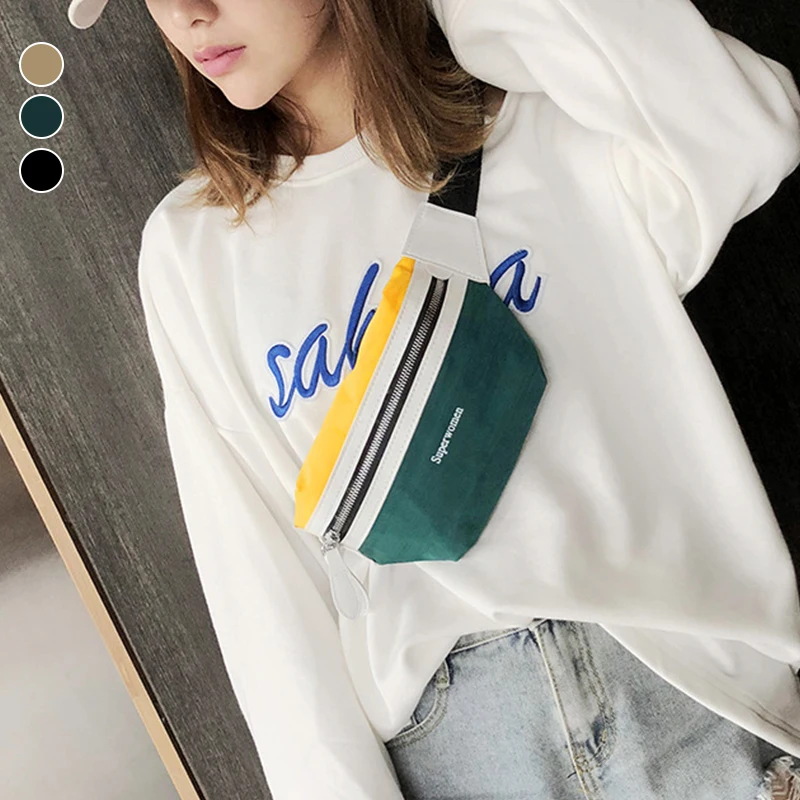

STYLISH Canvas Waist Bag Stitching Color Casual Chest Packs Designed Exquisite Purse High Quality Shoulder Bags New Dropshipping