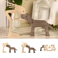1pc wooden craft statue family couple figurines table ornament wood desk decoration home office accessories