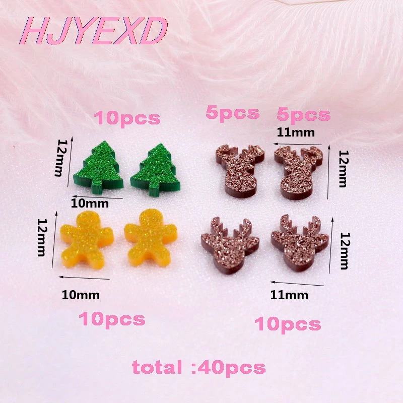 (20 шт./лот) 12 мм с блестками акрил дерево серьги гвоздики в форме (без стержня)