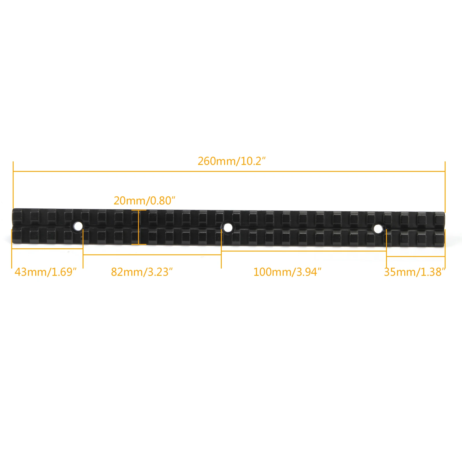 Основание для крепления Винтовки Пикатинни Weaver с 25 слотами длиной 10 дюймов x 20
