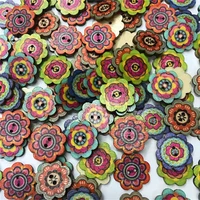 250pcs random mixed pattern retro wood buttons 20mm for handwork sewing diy clothing crafts accessories gift card decor