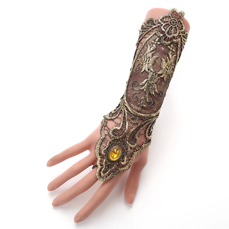 

Cosplay Vintage Bracelet Medieval Women Steampunk Accessories Retro Lace Handwear Arm Sleeve Decoration Hollow Out Design Dress