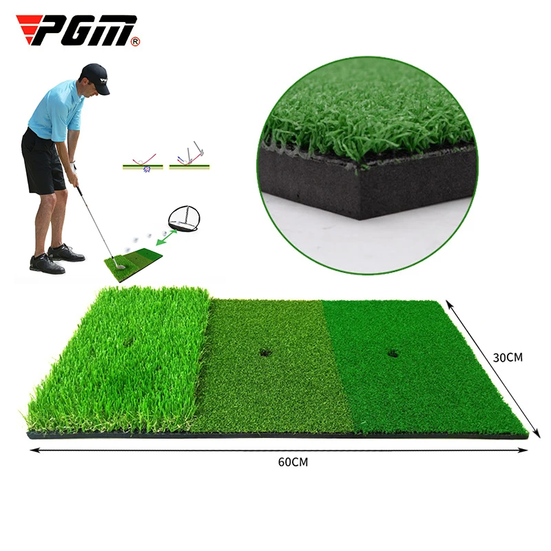 Hitting Mat 3 Grasses With Rubber Tee Hole Golf Training Aid