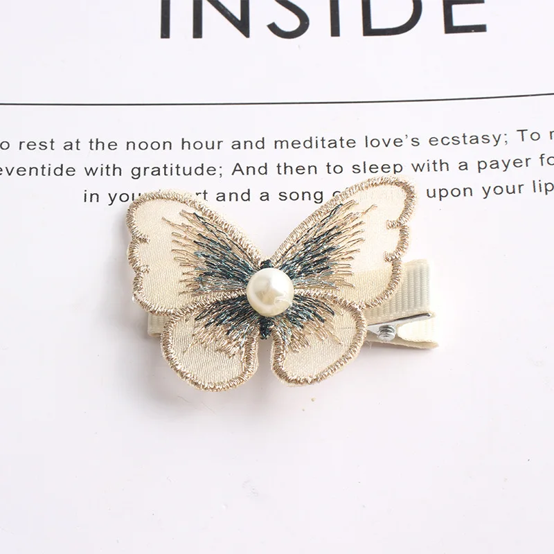

7pes/lot Korean Handmade Hair Clip Embroidery Butterfly Hairpin Cute Kids Clip Fairy Side Clip Lace Hair Accessories for Girl