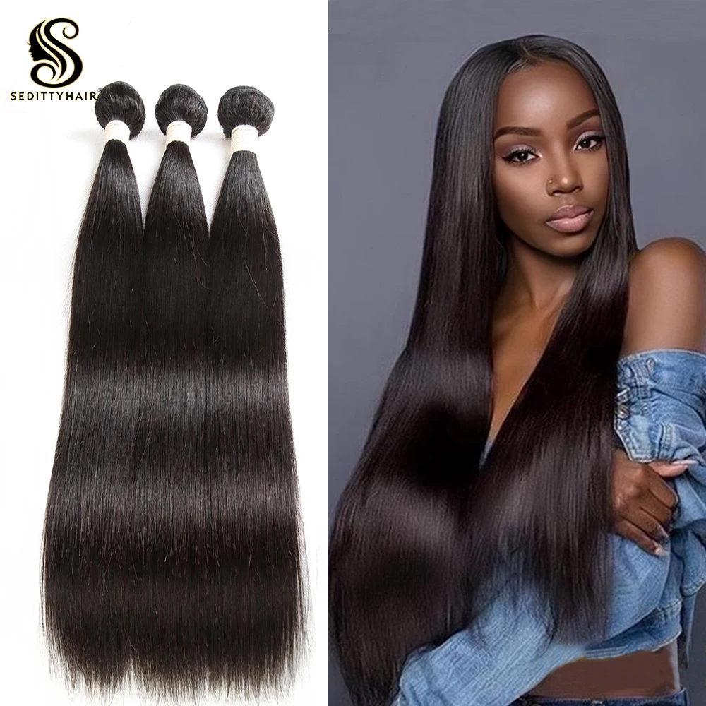 

Бразильские прямые волосы Sedittyhair 30, 32, 34, 36 дюймов, 100% человеческие волосы, 3, 4 предложения, плетение с двойным переплетением, толстые волосы б...