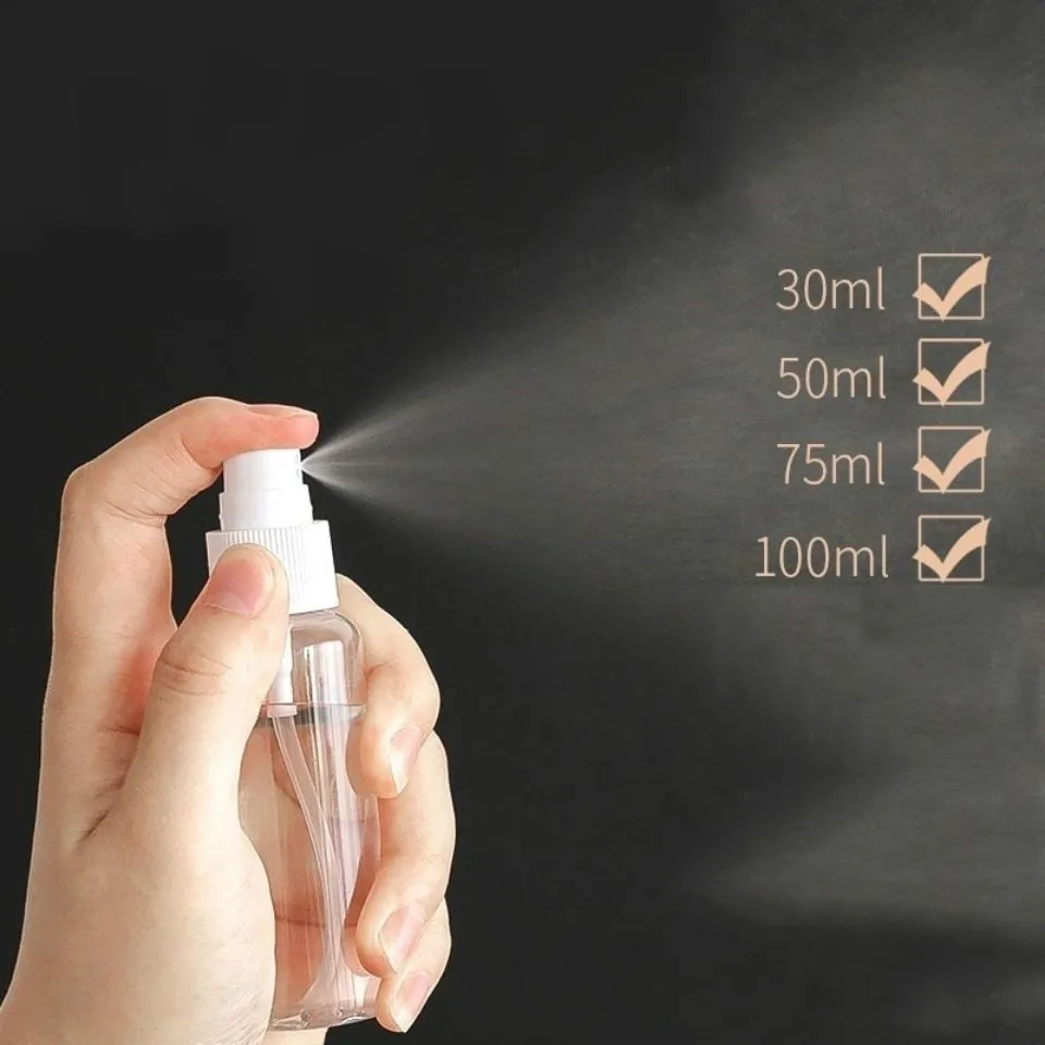 Прозрачная пустая пластиковая бутылка с распылителем 3 шт. 100/50/30