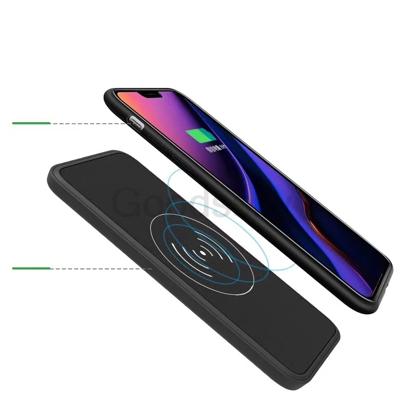 Для iPhone 11 Pro Max Беспроводная Магнитная батарея зарядное устройство чехол тонкий закаленное стекло ударопрочный внешний аккумулятор i11 зарядный чехол
