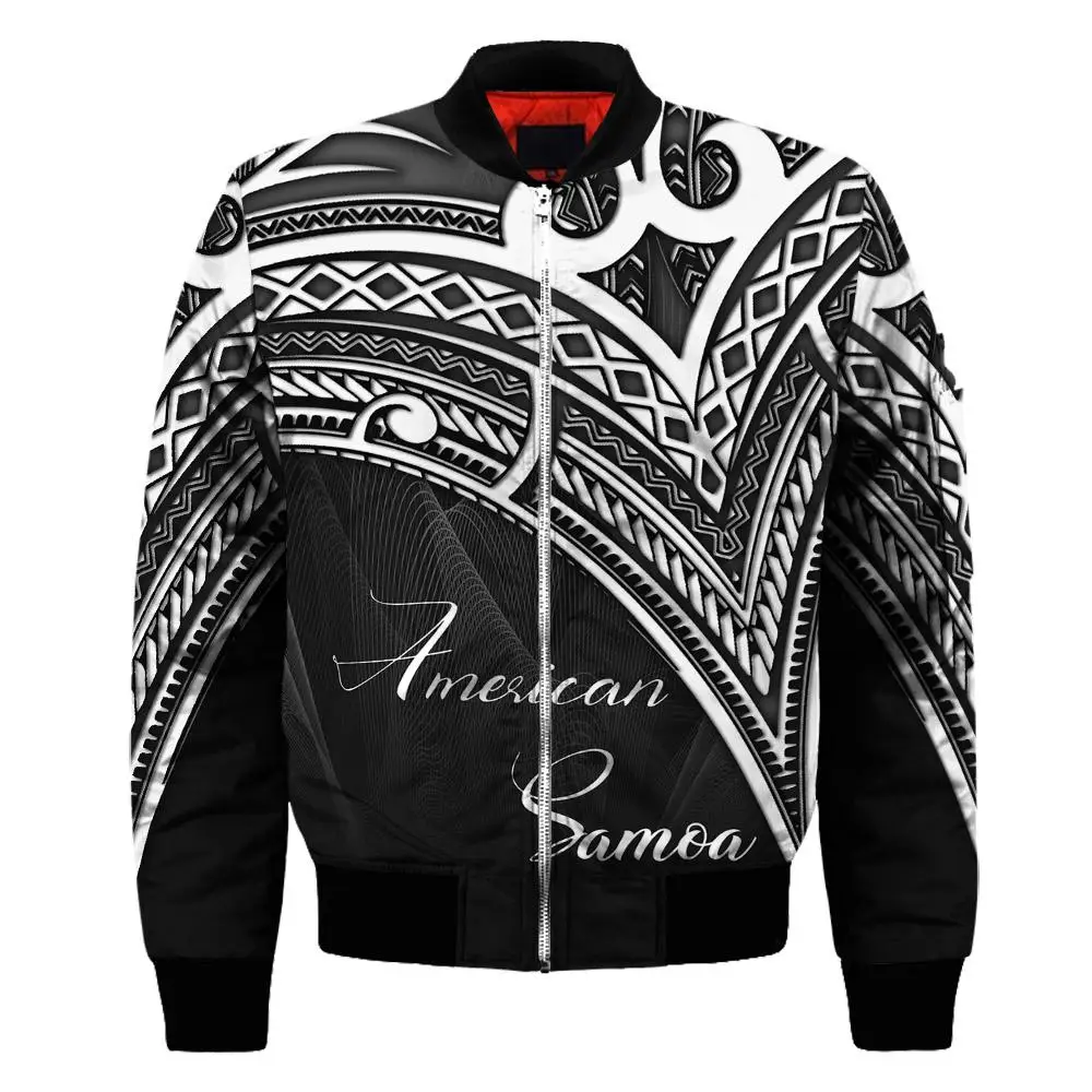 

Hawaii Plumeria American Samoa Mens Unisex 3D Print Bomber Jackets Zipper Flight Jacket Casual Thick Coat Women New Streetwear 3