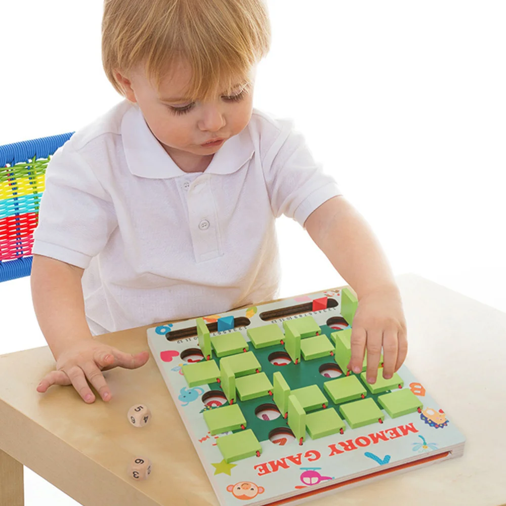 

1 Set Wooden Memory Chess Game Early Educational Children Toys