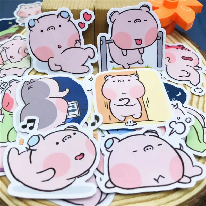 

24 cute piggy scrapbook stickers for kids DIY toys