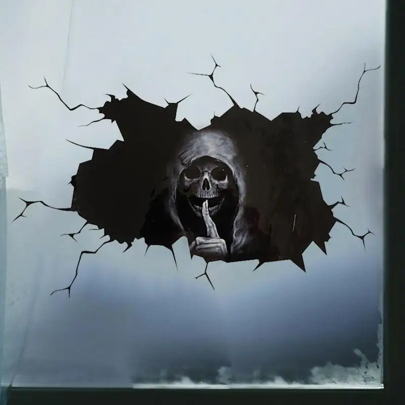 

2pcs Mute skull car sticker car rear window demon reflective sticker car glass foreign trade color car sticker