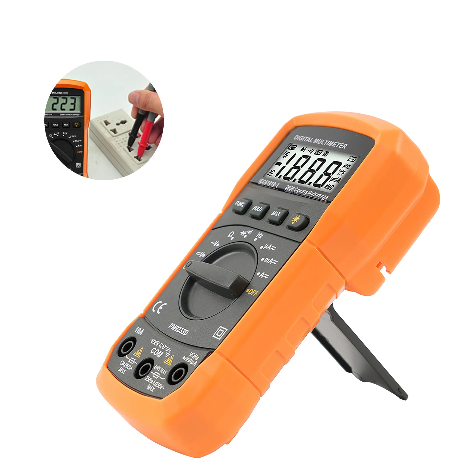 

Цифровой мультиметр PEAKMETER PM8233D, профессиональный автоматический тестер, мультиметр с ЖК-дисплеем и подсветкой, Интеллектуальный измеритель...