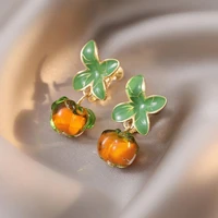 surflove persimmon ear clip earrings without pierced jewelry sweet and cute ladies wedding banquet event accessories party gift
