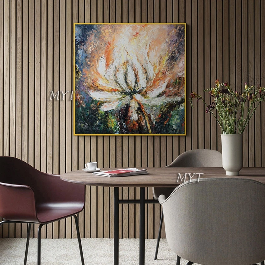 Современная палитра ножей цветов искусство Масляная живопись без рамки Холст