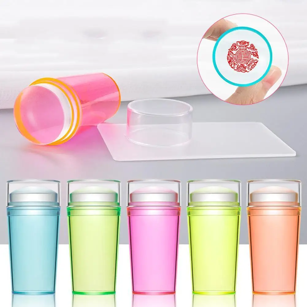 

2pcs Transparent Silicone Nail Stamping Plates Kit Seal Stamper Scraper Jelly Stencil Template For Fast French Nails Tip Tool