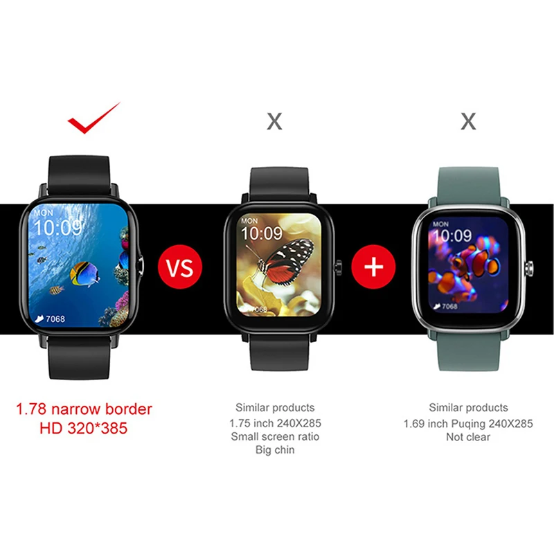 

Eebang - Bip 86 Montre Connectee Pour Hommes et Femmes, Bracelet Etanche, Avec Appels Bluetooth, 2021 Pouces,Pour GTS, Android