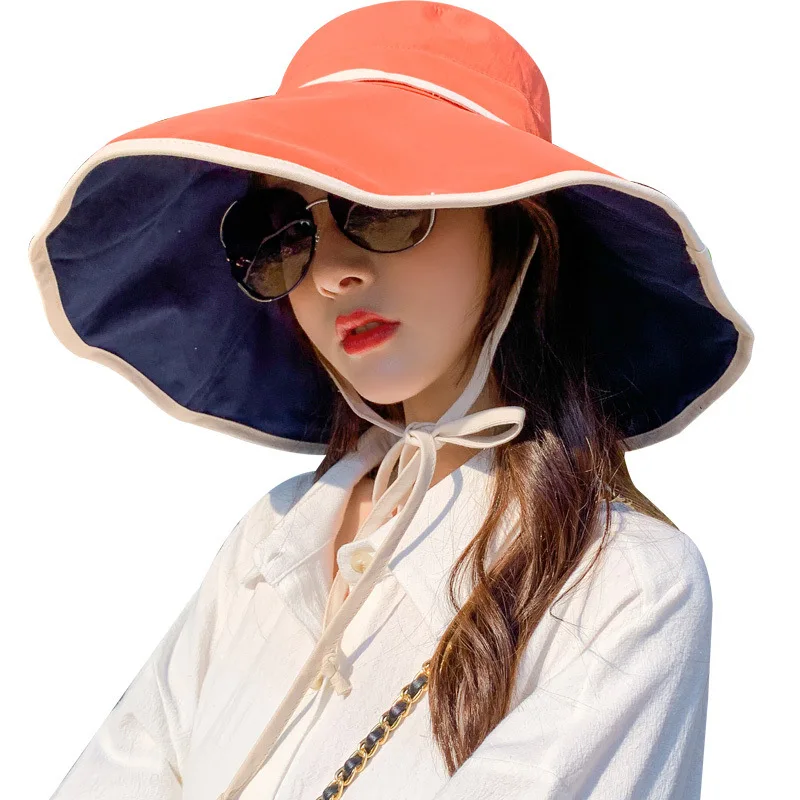 

Fisherman hat female summer sun hat all-match anti-ultraviolet sunscreen hat big brim sun hat for women