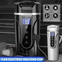 vacuum flasks cup car heating cup electric water cup stainless steel lcd display temperature kettle coffee tea milk heated cups