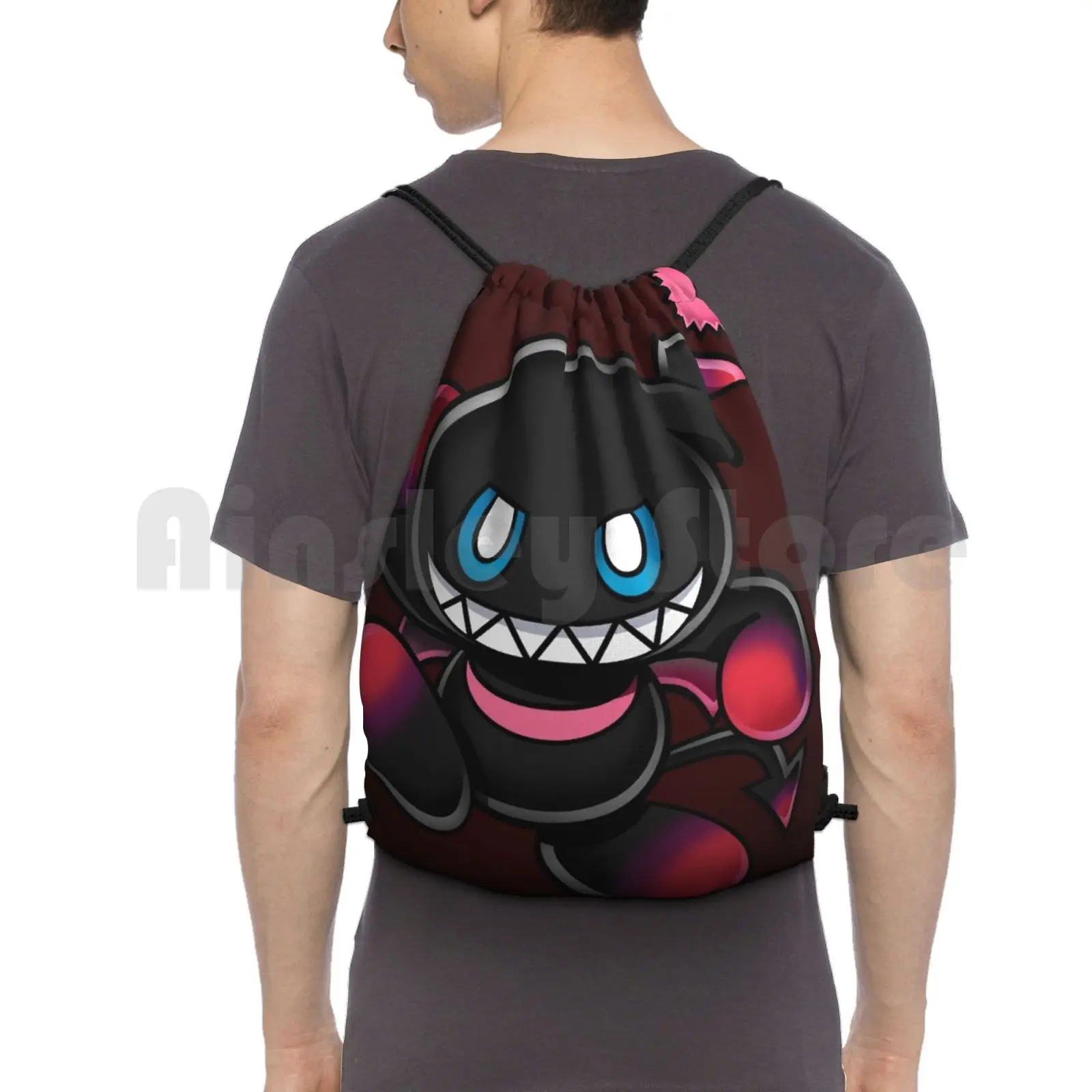 

The Hedgehog-Dark Chao Backpack Drawstring Bags Gym Bag Waterproof Hedgehog Dark Chao Series