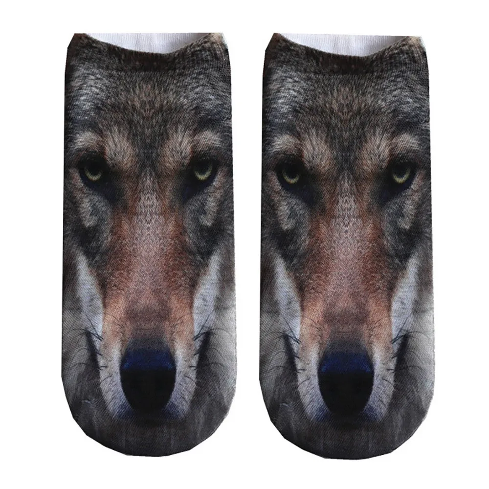 Популярные забавные Женские носочки мужские повседневные носки с 3D принтом