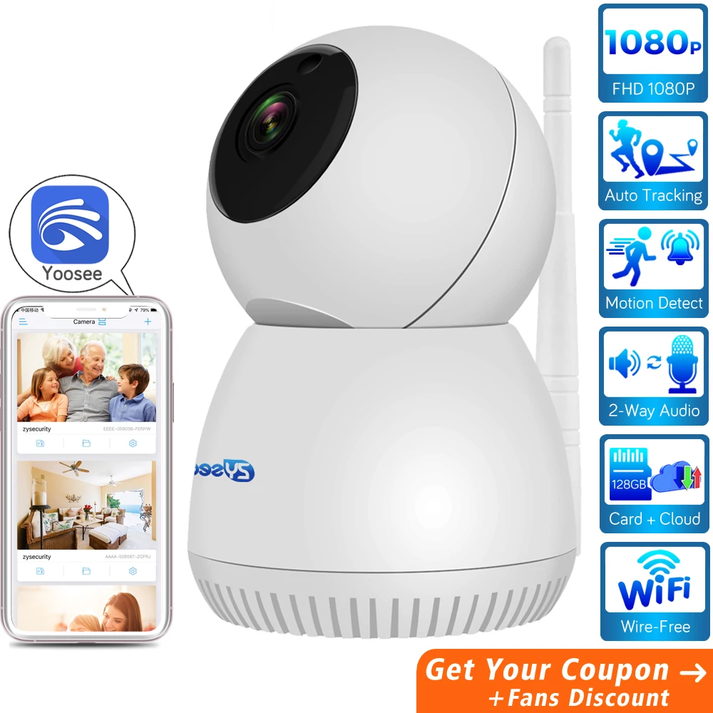 

1080P HD IP Camera Auto Tracking Smart Wireless Home Security Cloud Siren Alarm Audio Video Surveillance CCTV Wifi Camera Yoosee