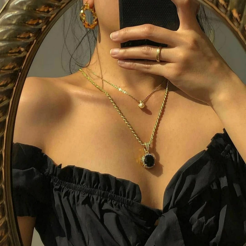 

Hot Sale New Fashion Jewelry Necklace Popular Simulation Pearl Necklace Gothic Statement Necklace Necklace Women Bijoux Femme