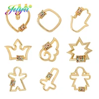 juya diy carabiner bolt locks fasteners gold sprial hook screw lock clasps accessories for mesh chains pendant jewelry making