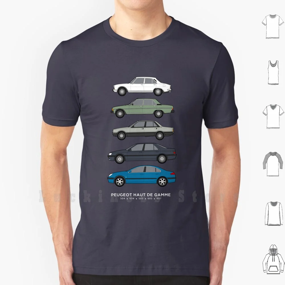 

Футболка для Peugeot, Классическая коллекция автомобилей, размеры 504 , 604 , 505 , 605, 607, для мужчин и женщин, подростковая, из хлопка
