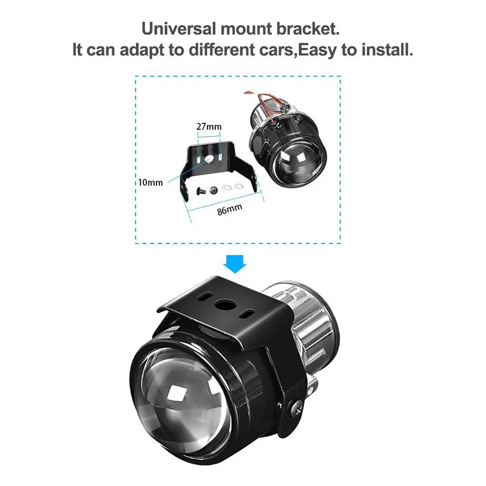 Противотуманные фары 2 5 дюйма цельнометаллическая линза проектора 55 Вт