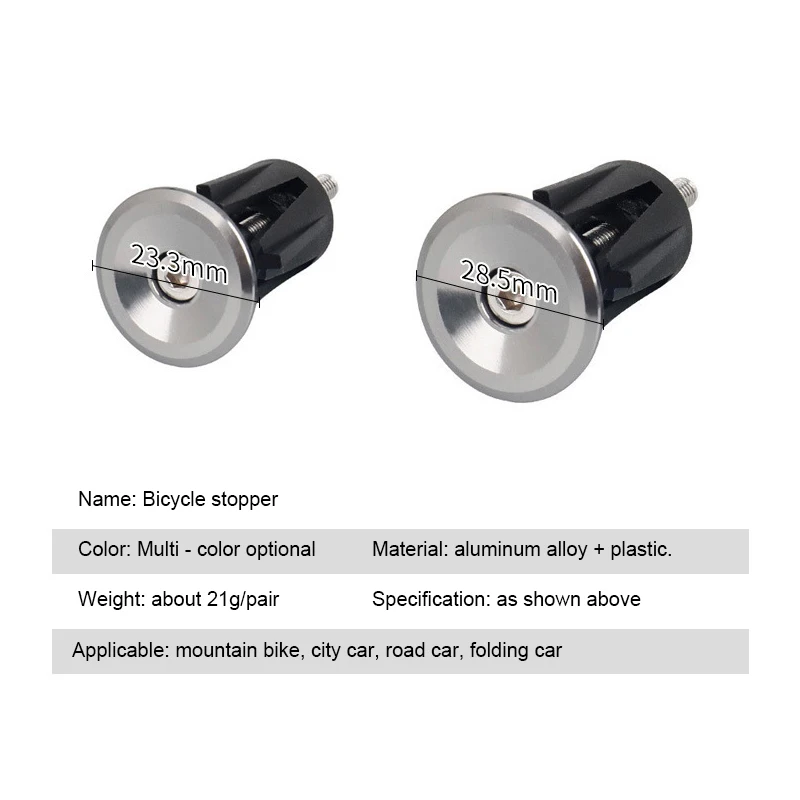 

2PCS Aluminum Alloy Bike Handlebar End Plugs Bike Handlebar Plugs Bicycle Grips Caps Covers MTB Bike Bicycle Accessories