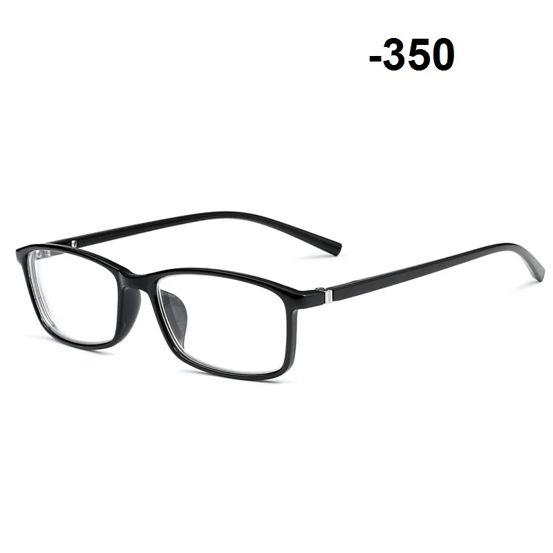 Vazrobe очки для близорукости для мужчин и женщин TR90 минус-100 до-600 рецептурная оптика линзы очки мужские женские готовые очки - Цвет оправы: black myopia 350