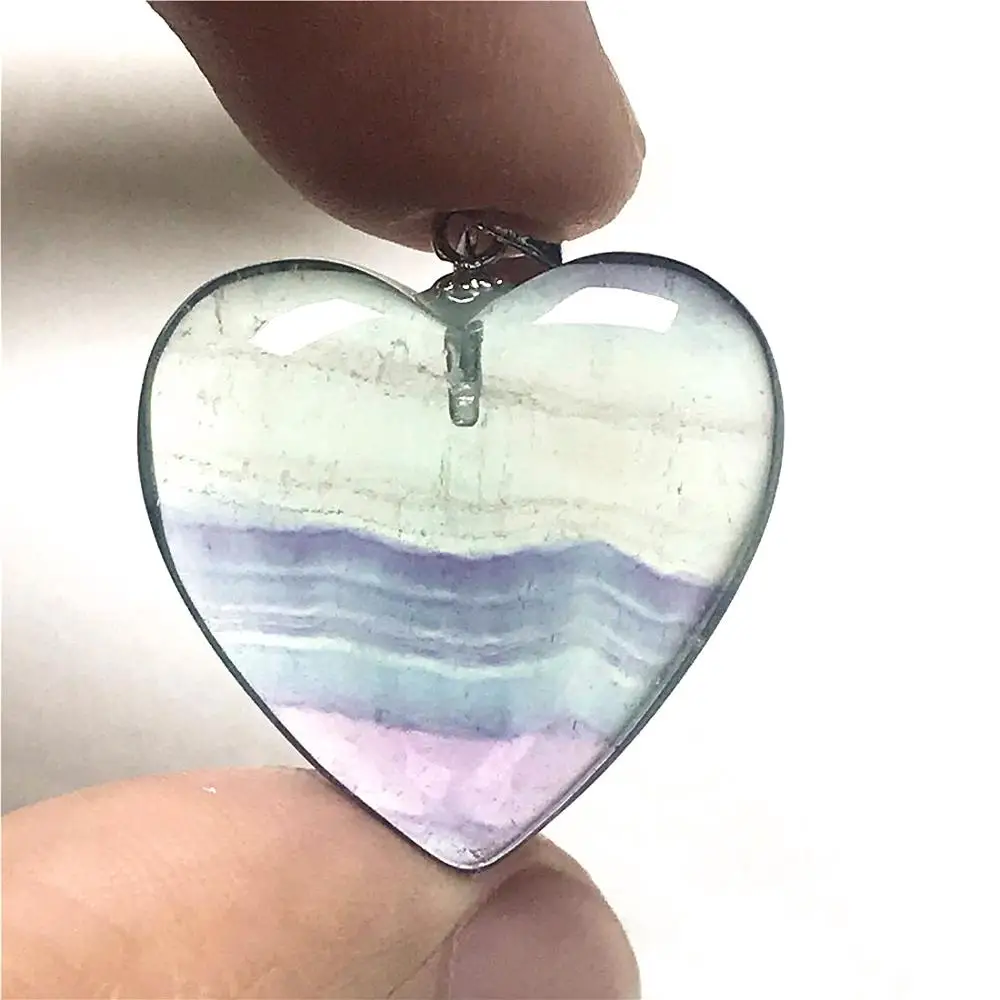 

Подвеска в виде сердца из флюорита, 23 х6 мм