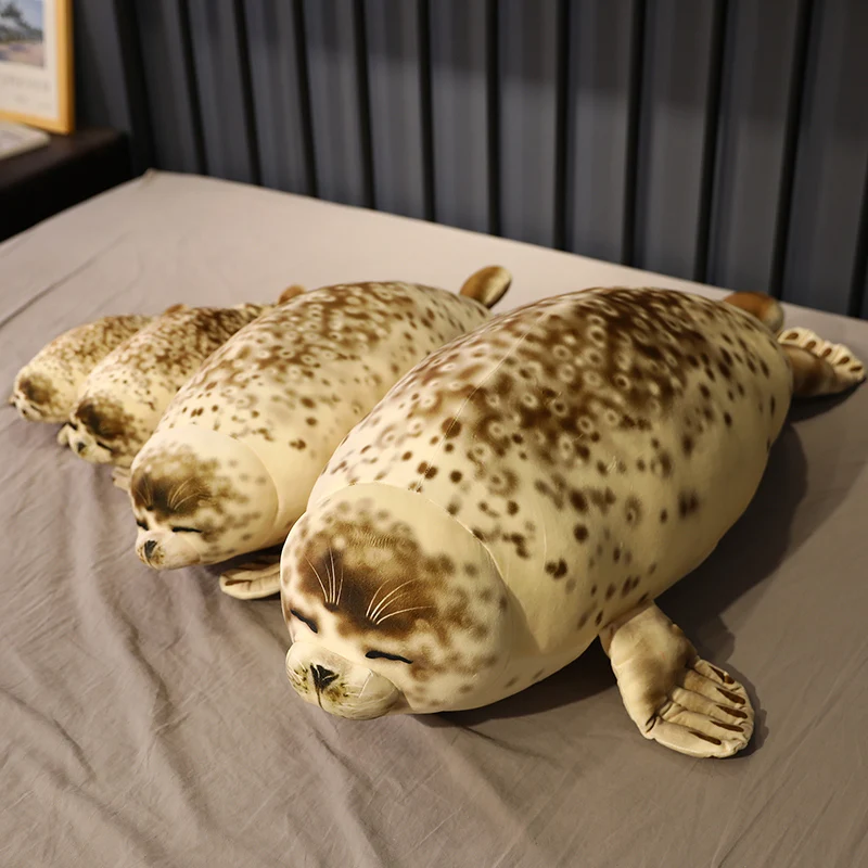 120CM Cute Fat Sea Lion Plush Toys 3D Novelty Throw Pillows Gaint Soft Seal Stuffed Plush Sleeping Pillows Home Doctor Baby Gift images - 6